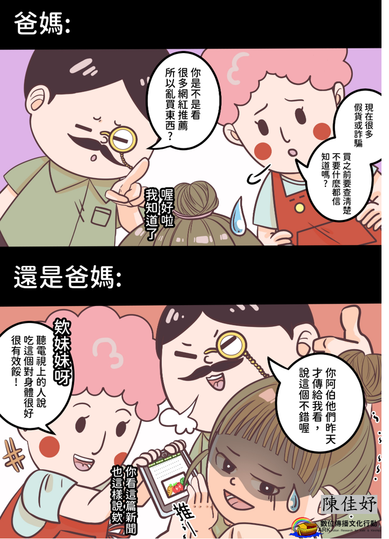 社會組 : 銀牌 作者 : 陳佳妤【媒體影響下,父母的迷惑行為】