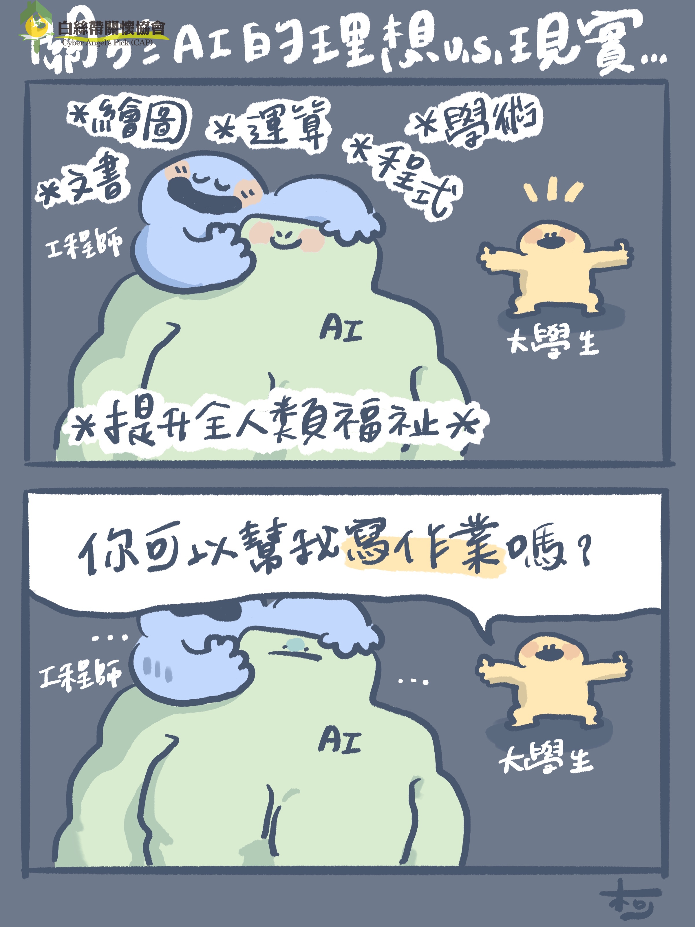 學生組 : 佳作 作者 : 柯琴卉【關於AI的理想 vs. 現實】